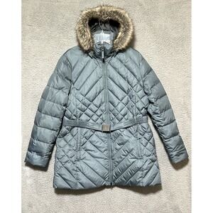 Eddie Bauer Jacket Womens XL Down Hooded Puffer Quilted Parka Winter Coat